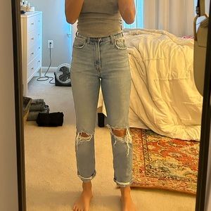 Abercrombie ultra high rise ankle straight jean